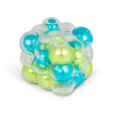Scrunchems ASMR Squish Square fidget toy in the blue and green bead colourway