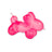 Bright neon pink Scrunchems Sugar Balloon Dog squishy toy isolated on white background