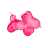 Bright neon pink Scrunchems Sugar Balloon Dog squishy toy isolated on white background