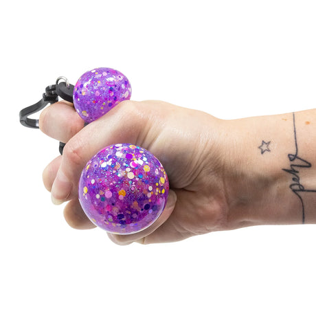 Hand scrunchems squeezing mesh squish ball fidget toy with popping bubble texture