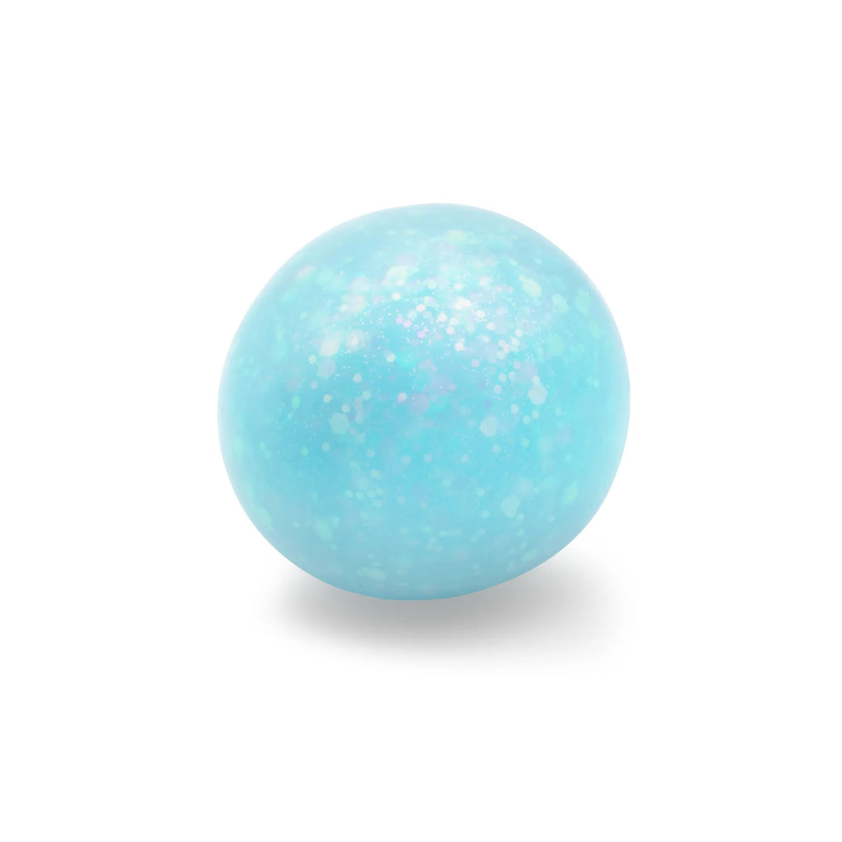Blue galaxy-glitter Scrunchems Light Up Squish Ball on a white background