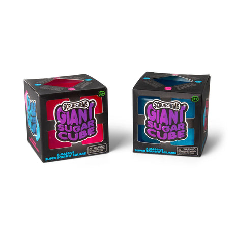 Two Scrunchees Giant Sugar Cube boxes on a white background