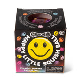 Scrunchems Happy Little Squish Ball box front with smiley face design and product window