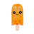 Orange glitter Scrunchems Sugar Ice Lolly squishy with kawaii face isolated on white background