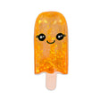 Orange glitter Scrunchems Sugar Ice Lolly squishy with kawaii face isolated on white background