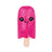 Hot pink Scrunchems Sugar Ice Lolly squishy with kawaii face isolated on white background