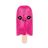 Hot pink Scrunchems Sugar Ice Lolly squishy with kawaii face isolated on white background