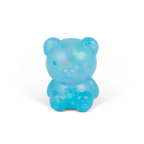 Blue Scrunchems Kind Heart Squish Bear with confetti fill on a white background
