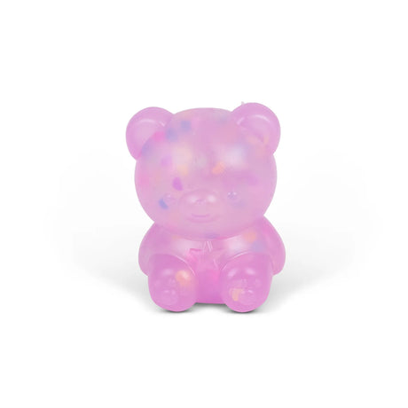 Purple Scrunchems Kind Heart Squish Bear with confetti fill on a white background