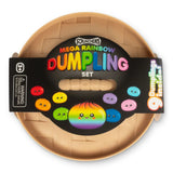 Scrunchems Mega Rainbow Dumpling Set steamer box front label showing nine dumplings inside