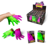 Full Scrunchems Monster Hand product display showing both colours, individual boxes and retail display box