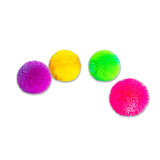 Four Scrunchems Ombre Sensory Sugar Ball puffer toys arranged in purple, yellow, green and pink