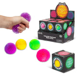 Scrunchems Ombre Sensory Sugar Ball retail display box with individual boxes and puffer balls in four colours