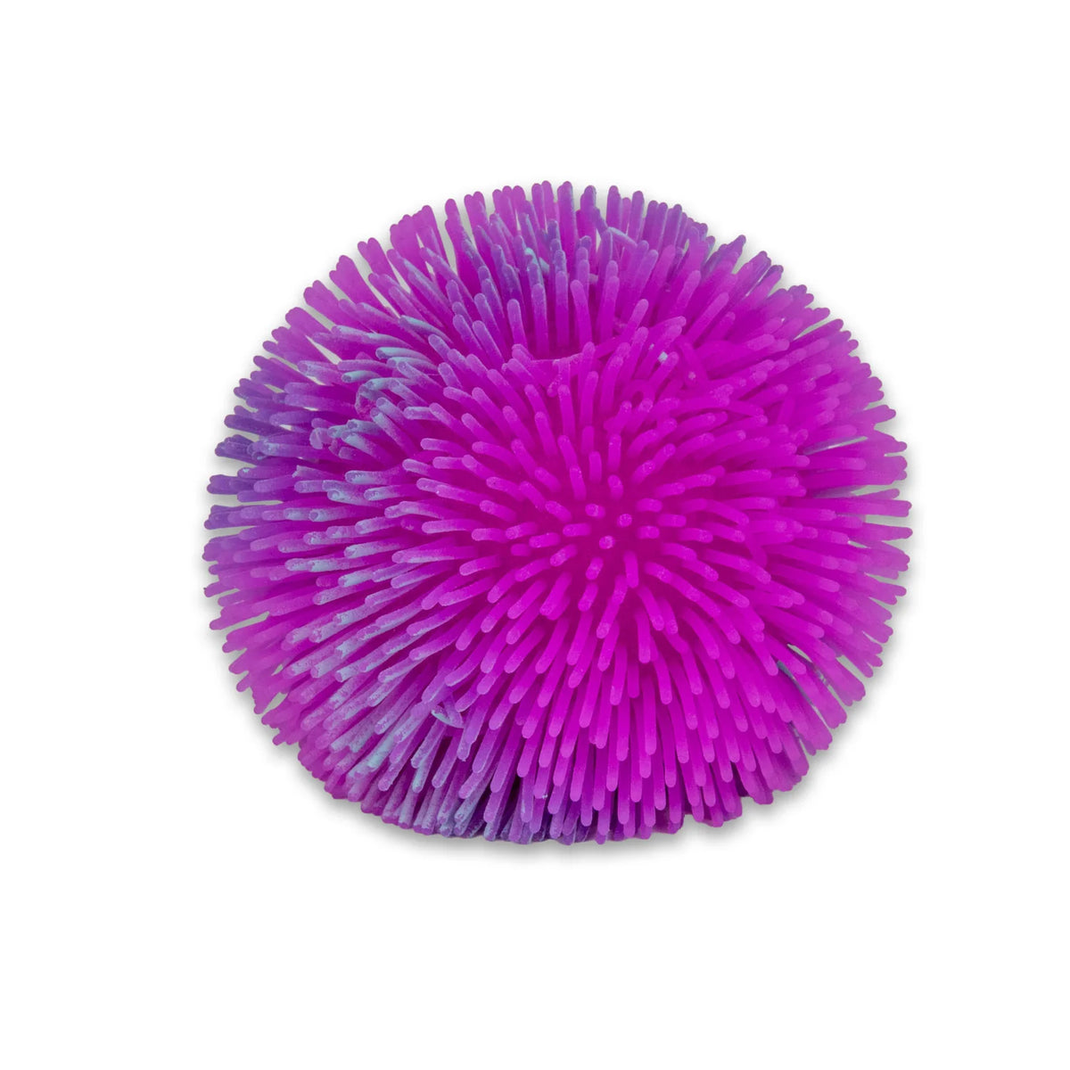 Purple and blue ombre gradient Scrunchems Sensory Sugar Ball puffer toy on a white background