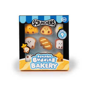 Scrunchems Squishy Buddies Bakery set box front view with toast, egg and bread designs