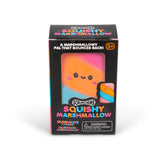Front of Scrunchems Squishy Marshmallow retail box with product visible through window
