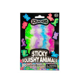 Scrunchems Sticky Squishy Animals front of pack showing all 20 figures in neon colours