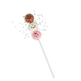 Scrunchems Sticky Squishy Cake Pop assembled on stick with scattered pastel sprinkles