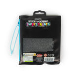 Back of Scrunchems Sticky Squishy Sweet Treats Cupcake zip pouch with barcode and safety info