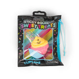 Scrunchems Sticky Squishy Sweet Treats Cupcake in black zip pouch with blue zip