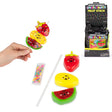 Scrunchems Sticky Squishy Fruit Stack assembled, unboxed pieces and retail counter display box