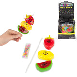 Scrunchems Sticky Squishy Fruit Stack assembled, unboxed pieces and retail counter display box