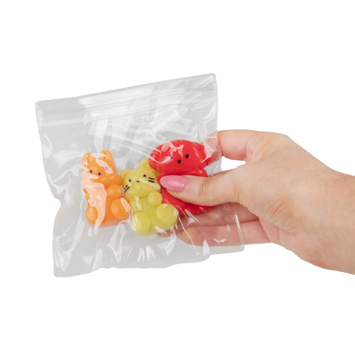 Scrunchems Sticky Squishy Rainbow Mystery 3-pack with orange yellow red squishies