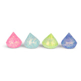 All four Scrunchems Sugar Diamond squishies in pink, blue, green and purple lined up in a row