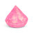 Pink glitter Scrunchems Sugar Diamond squishy in diamond shape isolated on white background