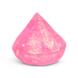 Pink glitter Scrunchems Sugar Diamond squishy in diamond shape isolated on white background