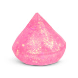 Pink glitter Scrunchems Sugar Diamond squishy in diamond shape isolated on white background