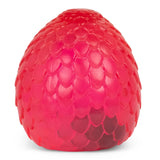 Red textured Scrunchems Sugar Dragon Egg squishy sensory ball with dragon scale design