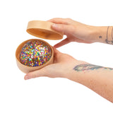 Scrunchems Sugar Dumpling glitter dumpling in bamboo-style pot, sensory fidget toy