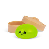 Green Scrunchems Sugar Dumpling in bamboo-style pot, squishy sensory fidget toy
