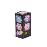 Side of Scrunchems Sugar Squishy Kitties black box showing three kitty illustrations, product name and 3 kitties inside badge