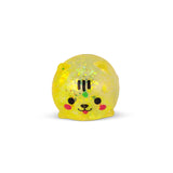 Yellow holographic glitter Scrunchems Sugar Squishy Kitty with kawaii face isolated on white background