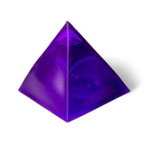 Close-up of a purple glossy Scrunchems Sugar Pyramid squishy sensory toy