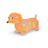Orange glitter Scrunchems Sugar Sausage Dog stretchy sensory fidget toy