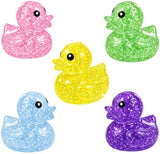 Shimmer Quackers glitter squishy ducks, five colours, collectible sensory fidget toy