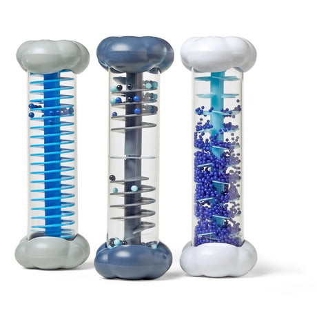 Drizzle shower and storm sensory tubes with beads and spirals, calming sensory toy set
