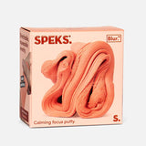 Clementine orange Speks Blur focus putty packaging box, calming sensory fidget toy