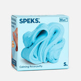 Lagoon blue Speks Blur focus putty packaging box, calming sensory fidget toy