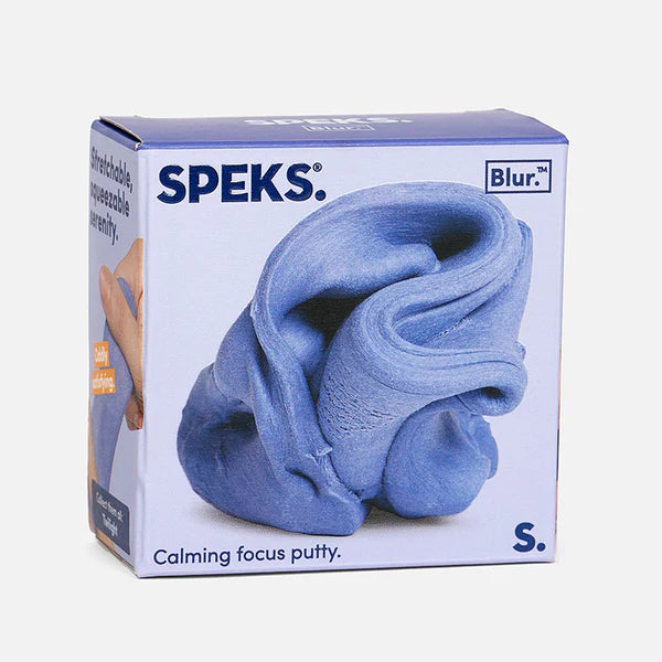 Twilight purple Speks Blur focus putty packaging box, calming sensory fidget toy