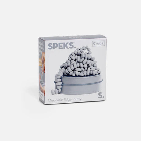 Speks Crags Slate small magnetic fidget putty packaging, sensory desk toy