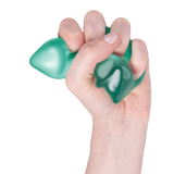 Green Speks Gump Christmas tree memory gel squishy squeezed through fingers, a satisfying fidget toy