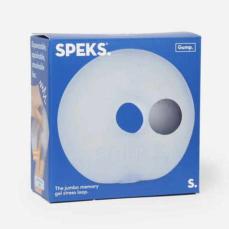 Periwinkle blue Speks Gump Jumbo Loop in blue retail box packaging