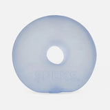 Periwinkle blue translucent Speks Gump Jumbo Loop memory gel stress toy on white background