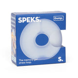 Dew Speks Gump Loop memory gel stress ring packaging, fidget toy
