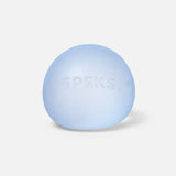 Single pale blue Speks Gump Original memory gel stress ball on a white background