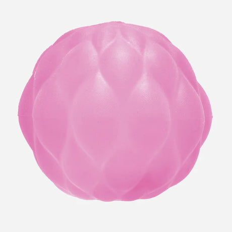 Speks Gump Surface stress ball in pink Moon Jelly Quilt colour, showing quilted surface texture